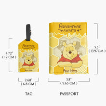 Load image into Gallery viewer, Personalized Leather Luggage Tag &amp; Passport Holder Adventure Gift
