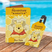 Load image into Gallery viewer, Personalized Leather Luggage Tag &amp; Passport Holder Adventure Gift
