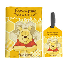 Load image into Gallery viewer, Personalized Leather Luggage Tag &amp; Passport Holder Adventure Gift
