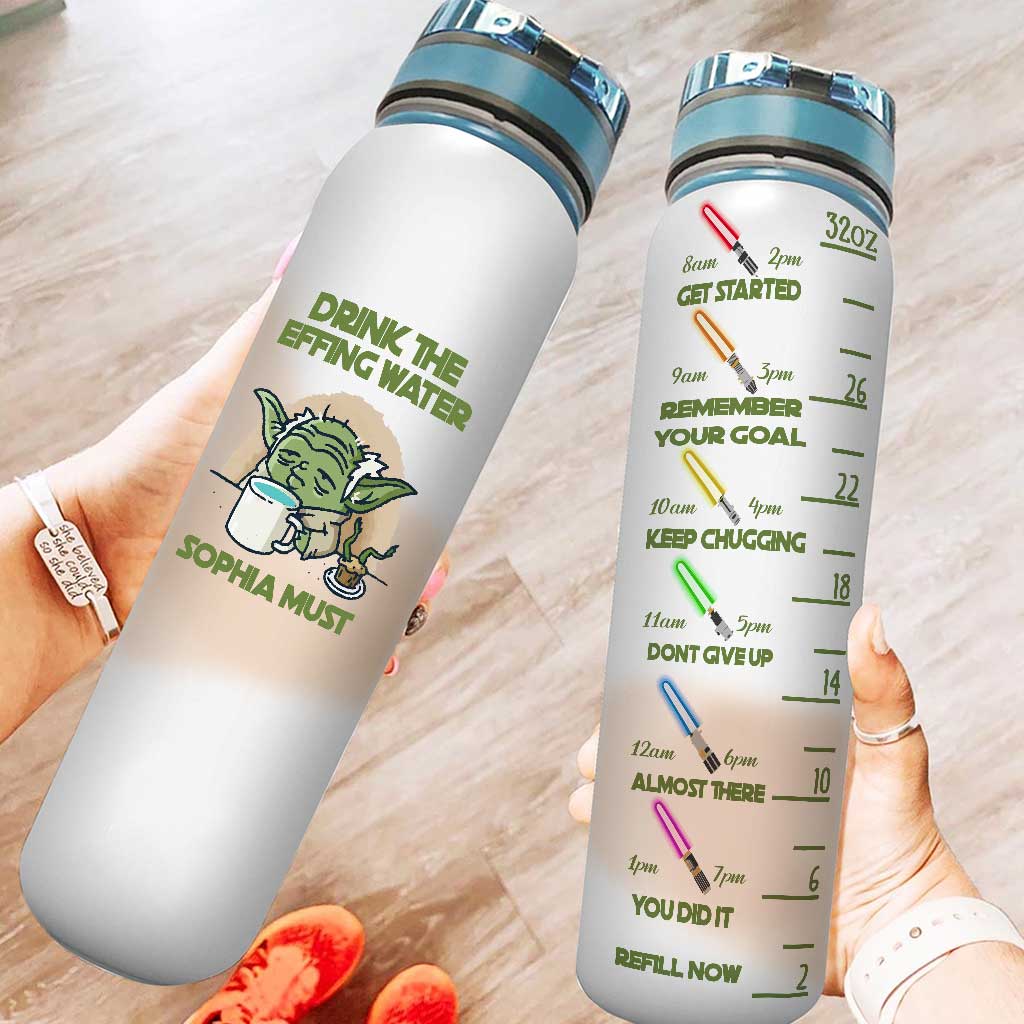Personalized Water Tracker Bottle Custom Name Infuser Gift