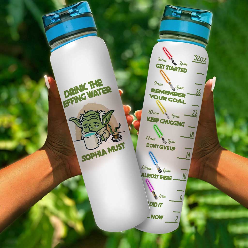 Personalized Water Tracker Bottle Custom Name Infuser Gift