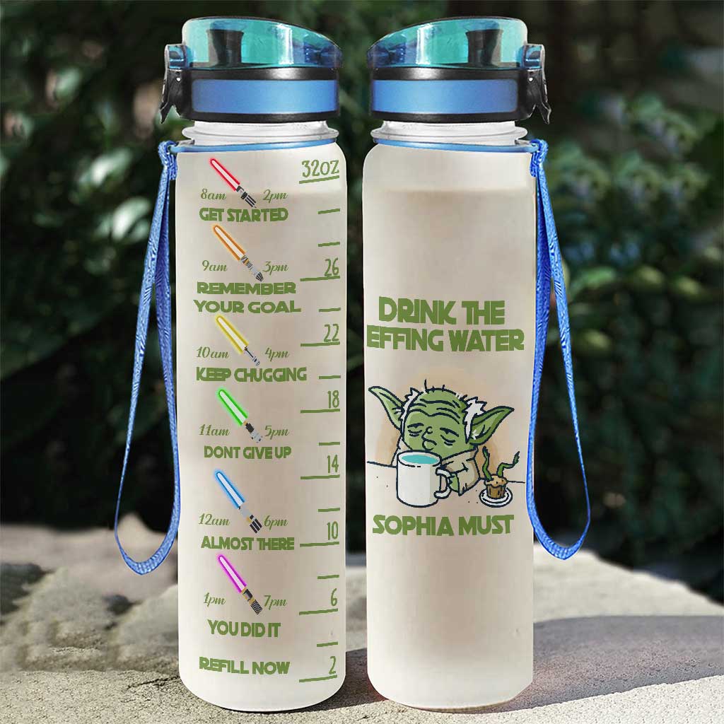 Personalized Water Tracker Bottle Custom Name Infuser Gift