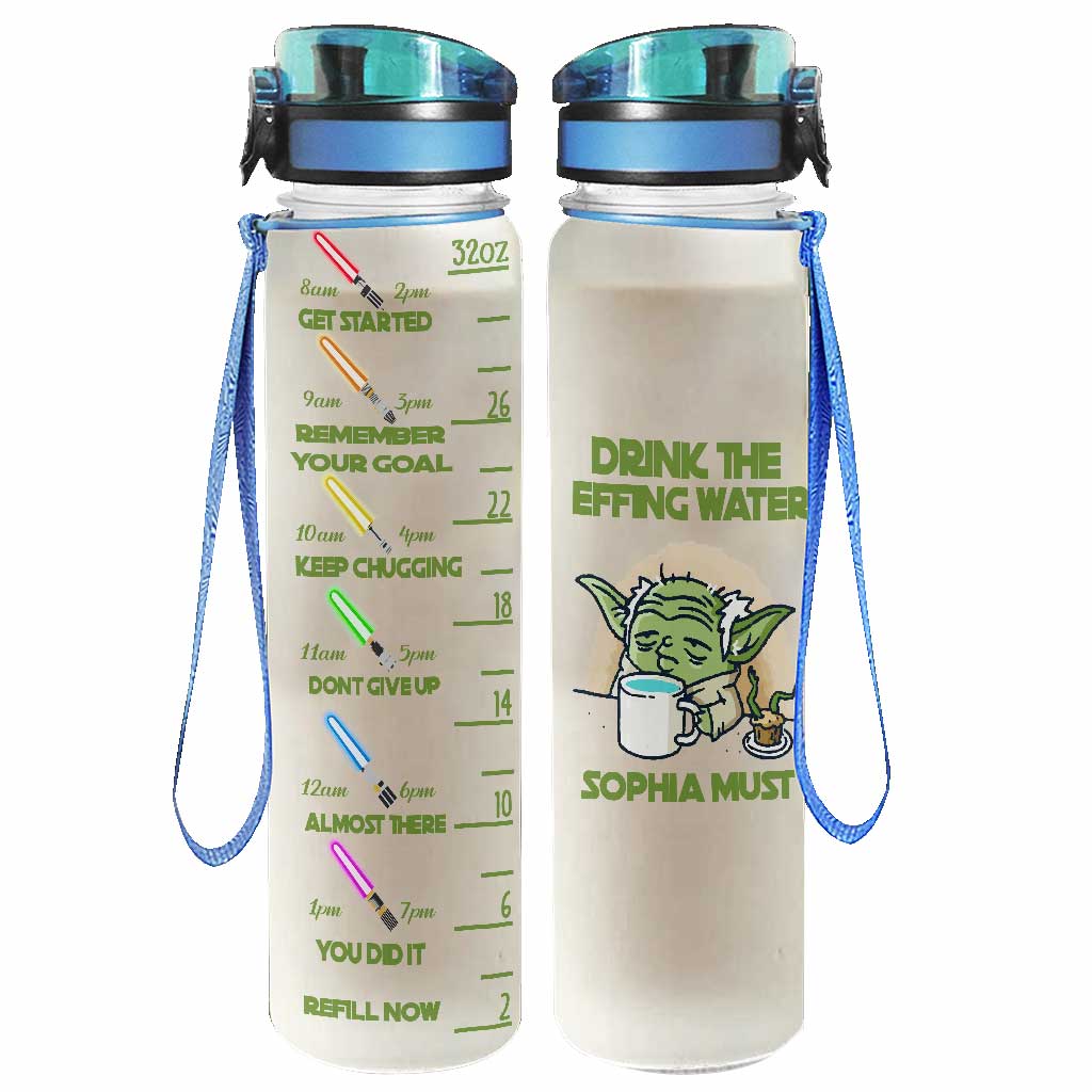 Personalized Water Tracker Bottle Custom Name Infuser Gift