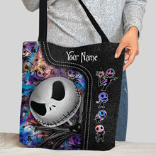 Load image into Gallery viewer, Personalized Nightmare Tote Bag Custom Name Halloween Gift
