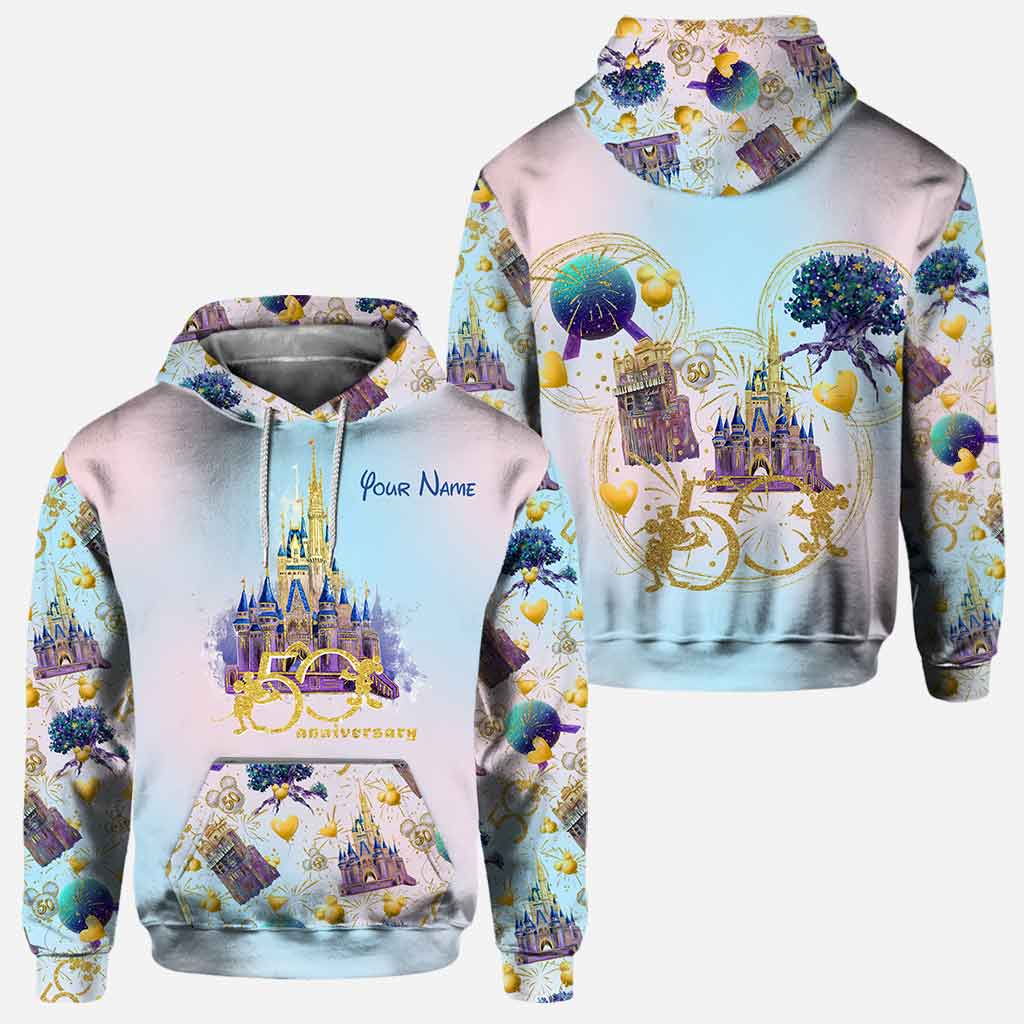 Personalized 50th Anniversary All Over Hoodie Custom Name Gift