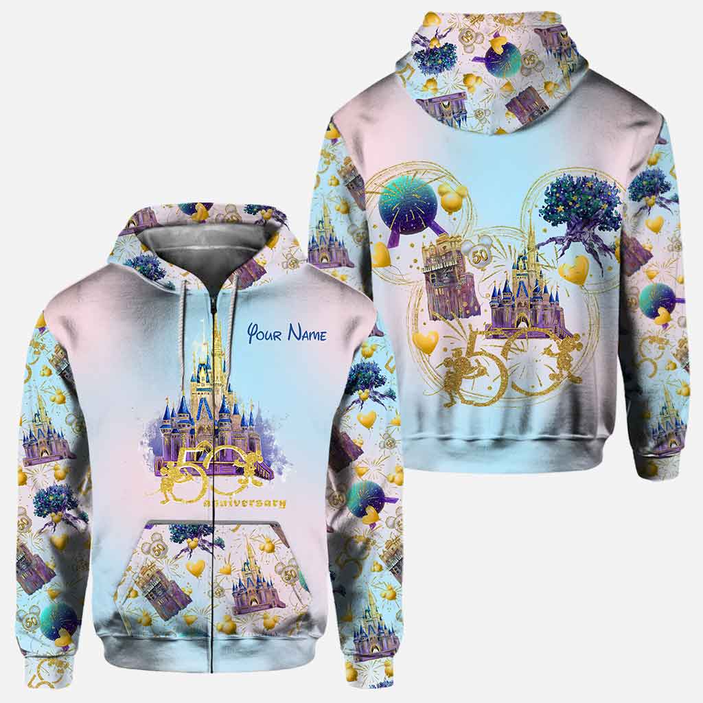 Personalized 50th Anniversary All Over Hoodie Custom Name Gift