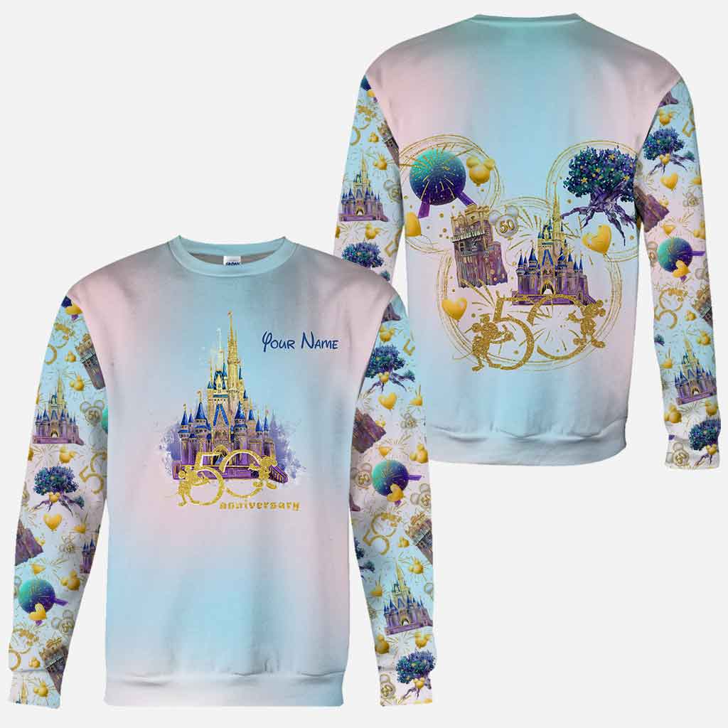 Personalized 50th Anniversary All Over Hoodie Custom Name Gift