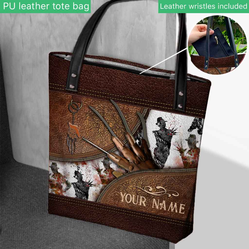 Personalized Nightmare Tote Bag Custom Name Gift for Horror Lovers