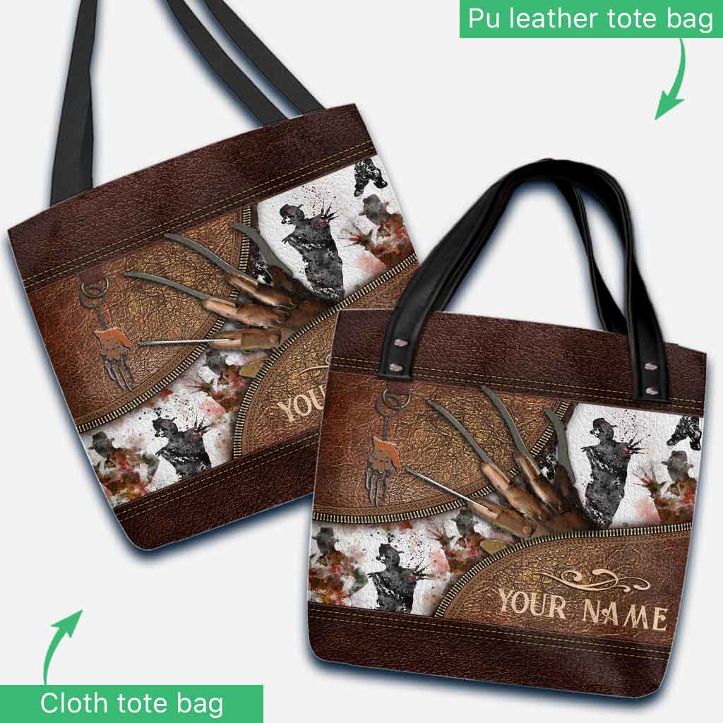 Personalized Nightmare Tote Bag Custom Name Gift for Horror Lovers