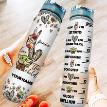 Load image into Gallery viewer, Personalized Water Tracker Bottle with Time Markers and Infuser for Hydration
