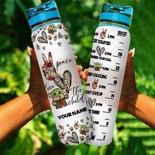 Load image into Gallery viewer, Personalized Water Tracker Bottle with Time Markers and Infuser for Hydration
