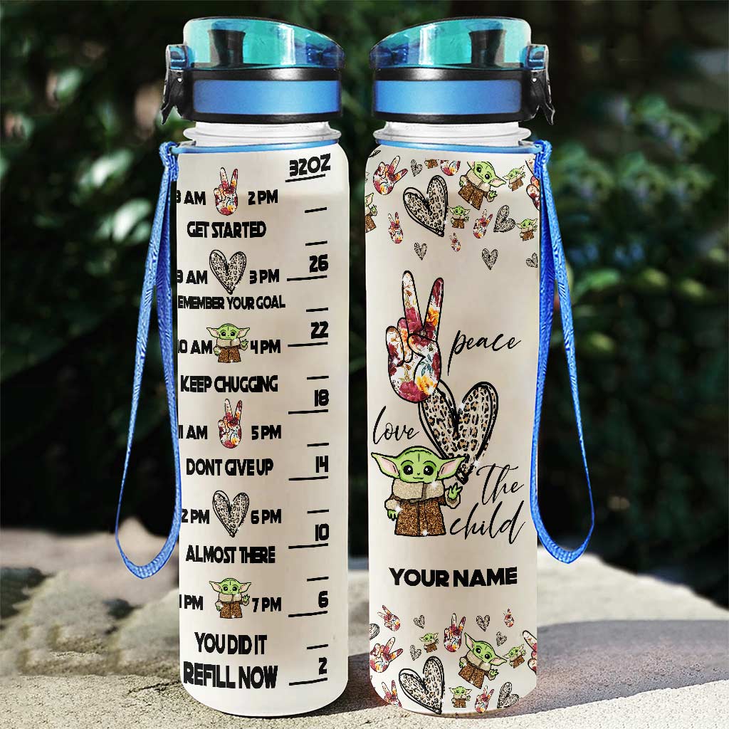 Personalized Water Tracker Bottle with Time Markers and Infuser for Hydration
