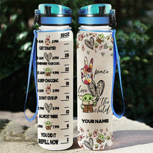 Load image into Gallery viewer, Personalized Water Tracker Bottle with Time Markers and Infuser for Hydration
