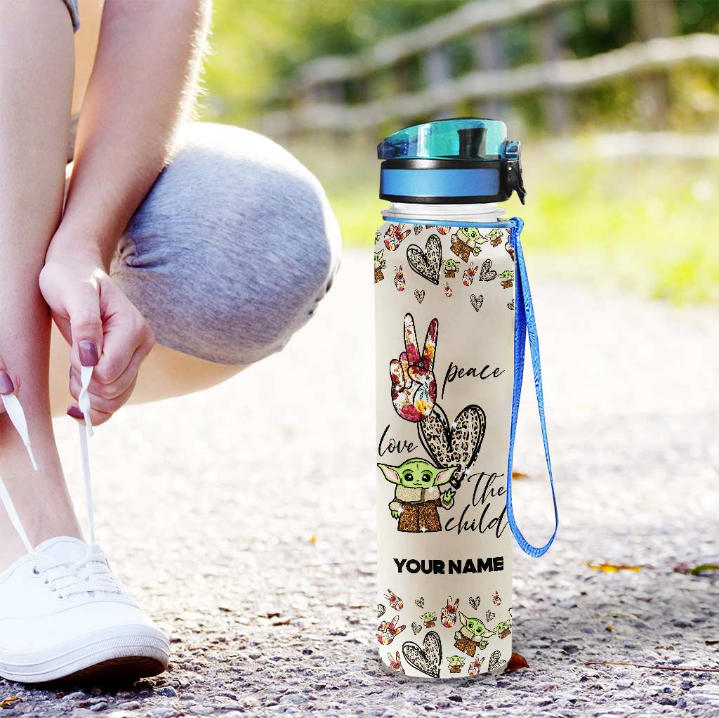 Personalized Water Tracker Bottle with Time Markers and Infuser for Hydration