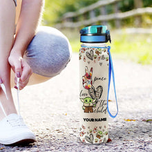 Load image into Gallery viewer, Personalized Water Tracker Bottle with Time Markers and Infuser for Hydration
