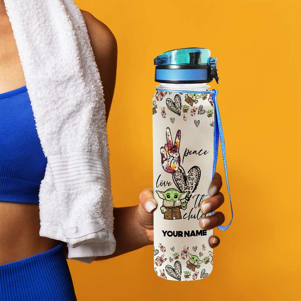 Personalized Water Tracker Bottle with Time Markers and Infuser for Hydration