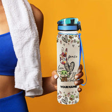 Load image into Gallery viewer, Personalized Water Tracker Bottle with Time Markers and Infuser for Hydration
