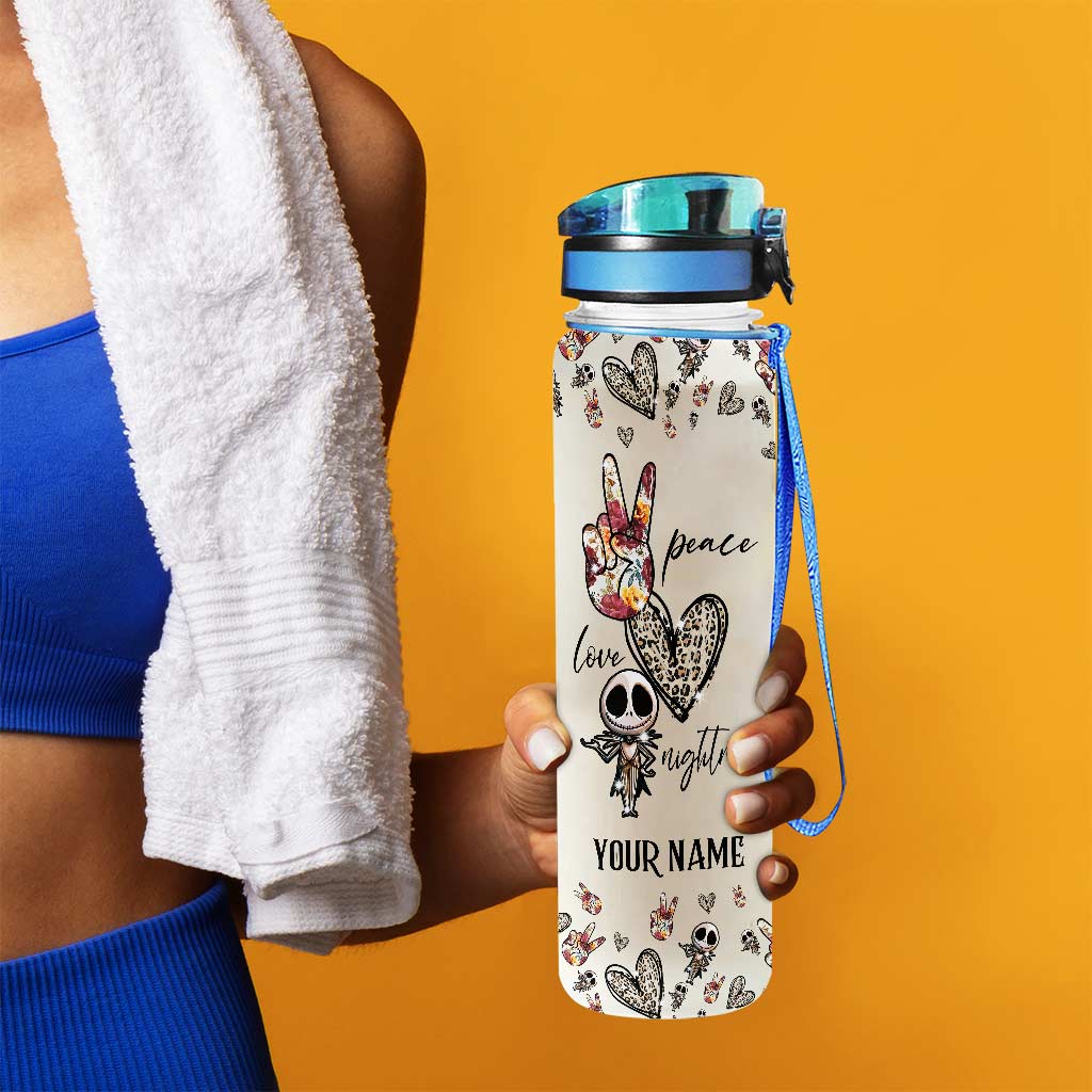 Personalized Nightmare Water Tracker Bottle Custom Name Gift