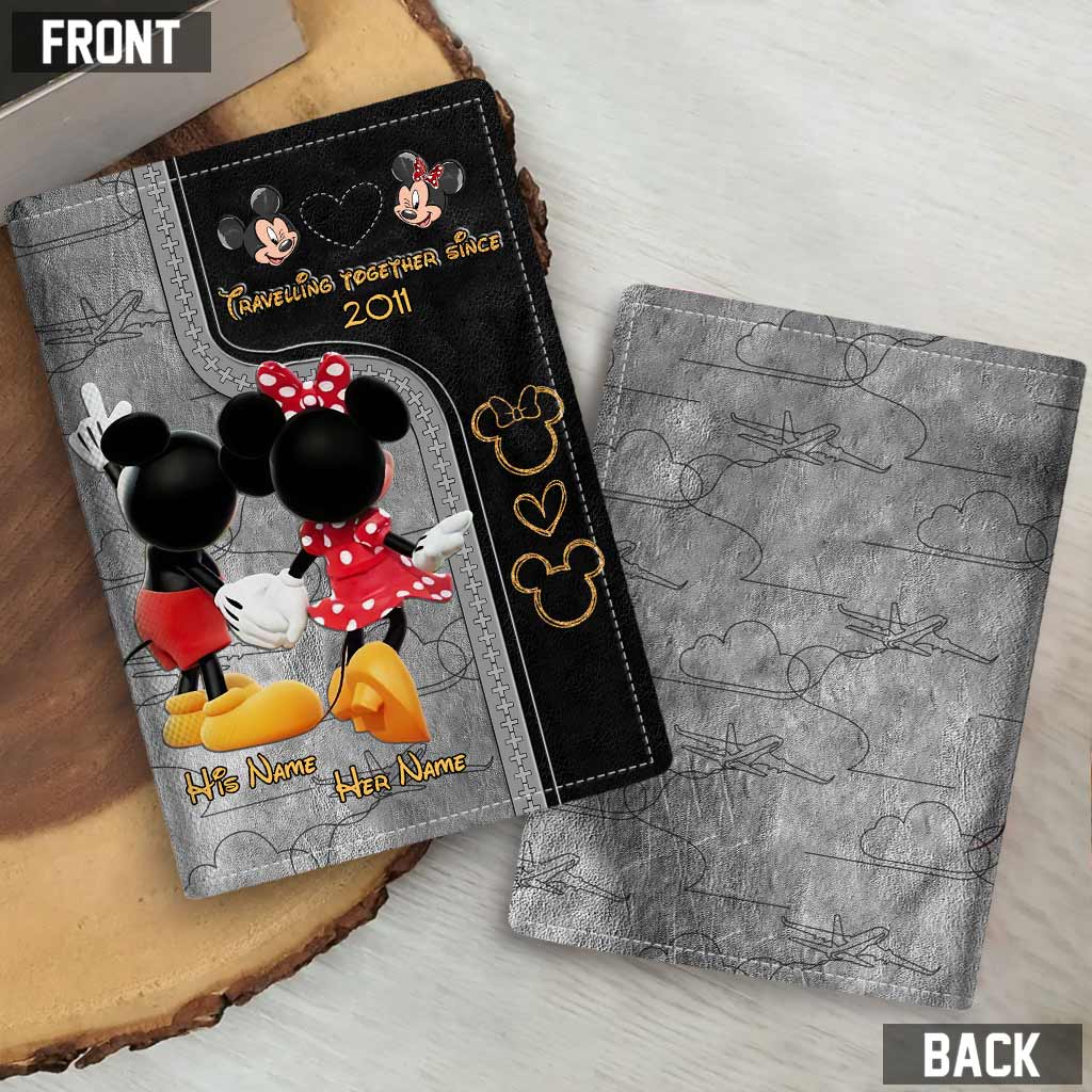 Personalized Mouse Passport Holder Travel Gift for Couple