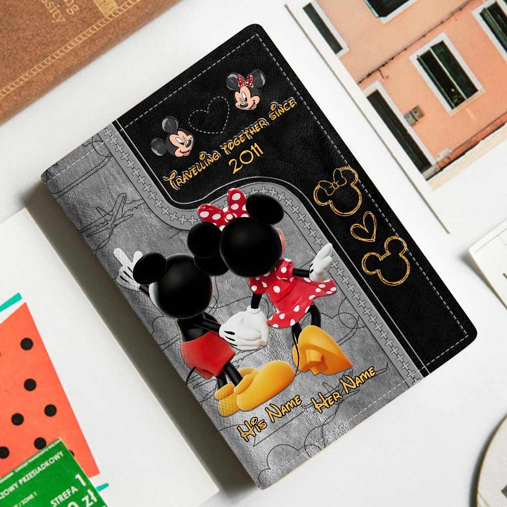 Personalized Mouse Passport Holder Travel Gift for Couple