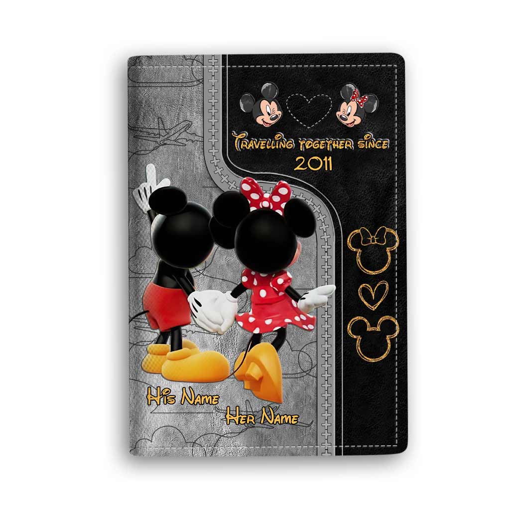Personalized Mouse Passport Holder Travel Gift for Couple