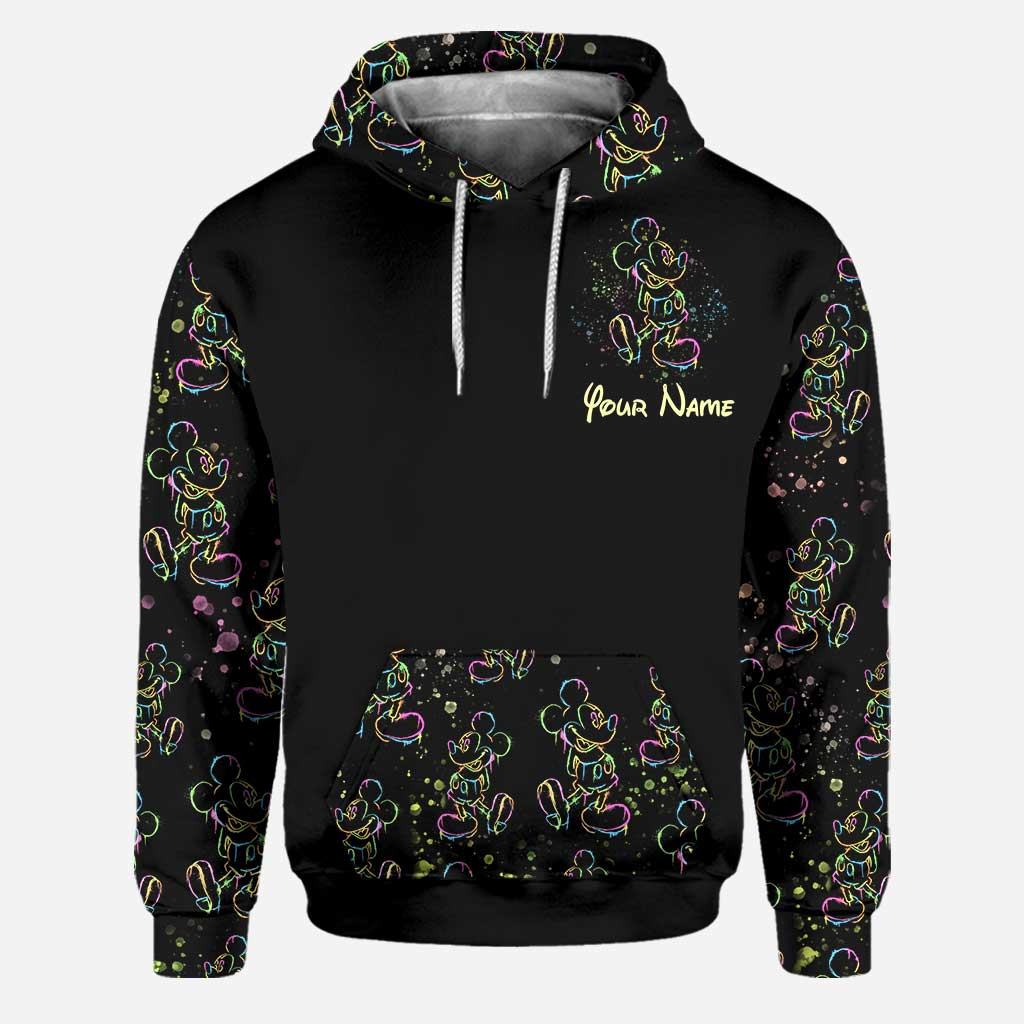 Personalized Colorful Mouse Hoodie and Leggings Set for Kids