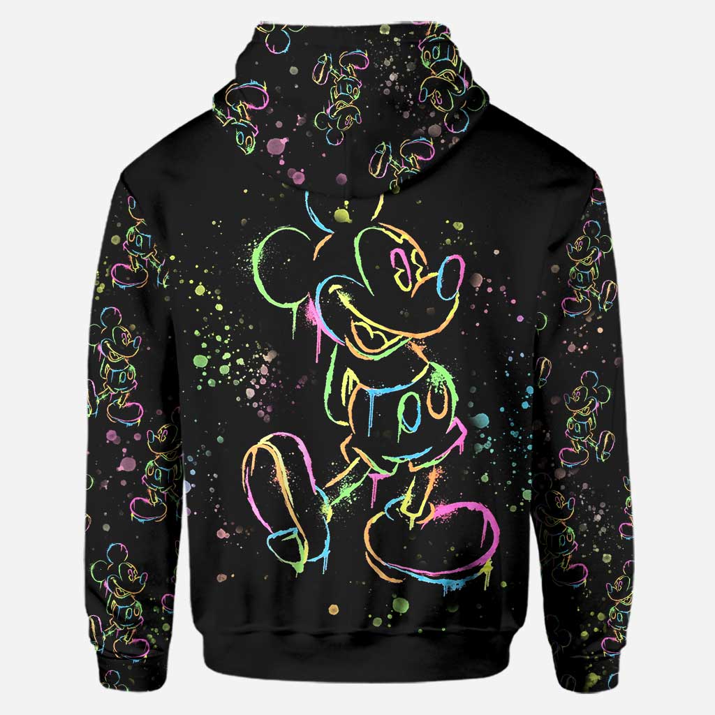 Personalized Colorful Mouse Hoodie and Leggings Set for Kids
