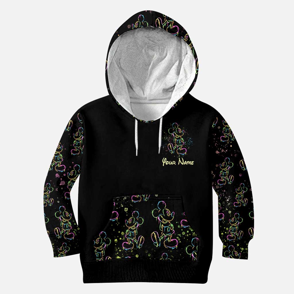 Personalized Colorful Mouse Hoodie and Leggings Set for Kids