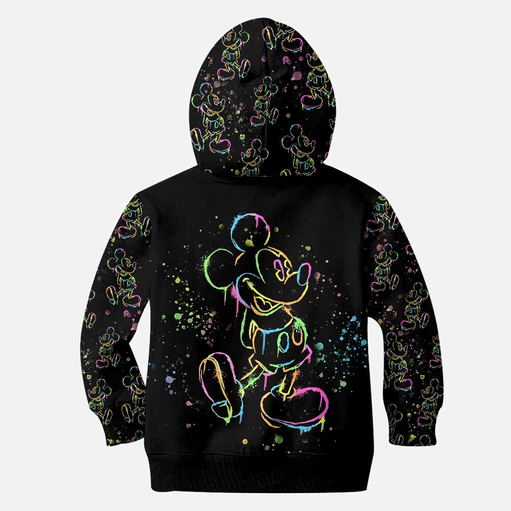 Personalized Colorful Mouse Hoodie and Leggings Set for Kids