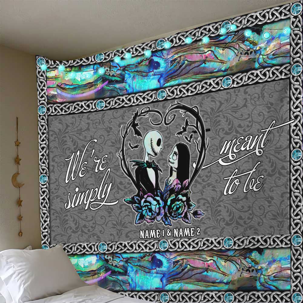 Personalized Nightmare Couple Wall Tapestry Custom Names Gift