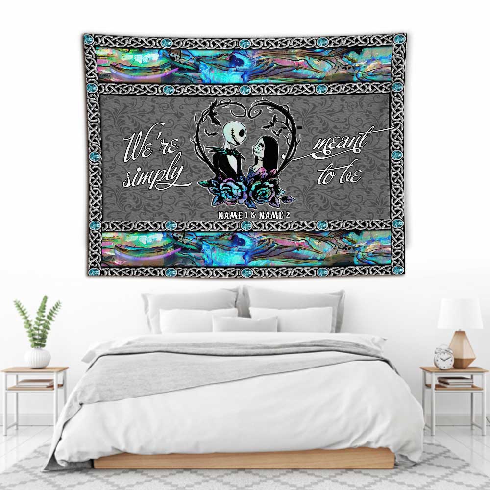 Personalized Nightmare Couple Wall Tapestry Custom Names Gift