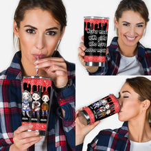 Load image into Gallery viewer, Personalized Horror Movie Bestie Tumbler Custom Names Gift
