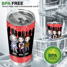 Load image into Gallery viewer, Personalized Horror Movie Bestie Tumbler Custom Names Gift
