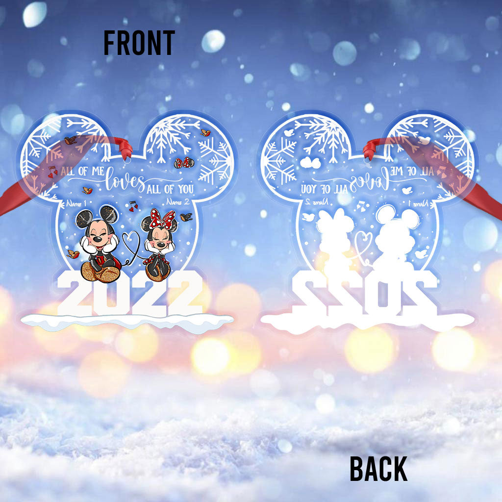Personalized Christmas Couple Ornament Custom Names Acrylic
