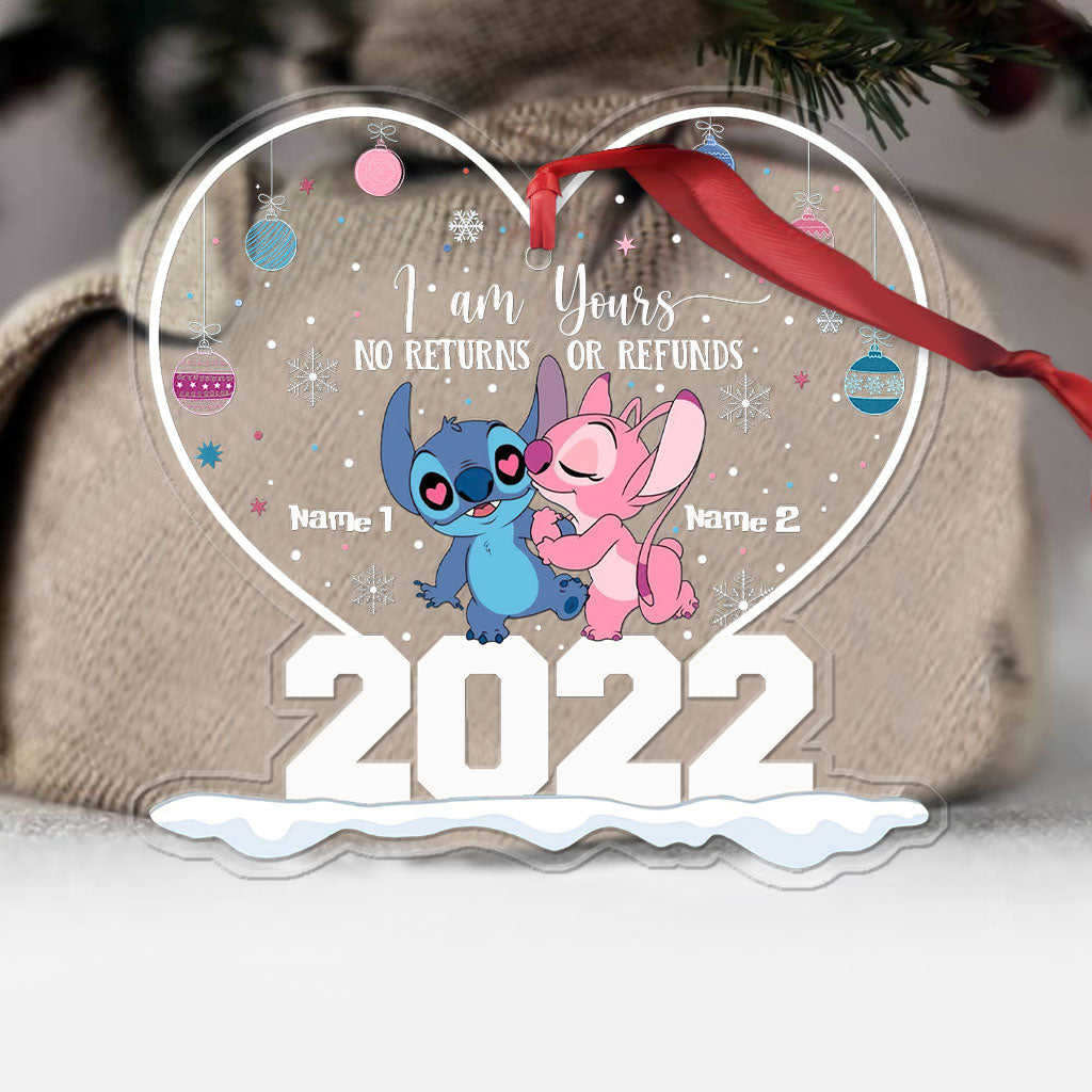 Personalized Heart Ornament Custom Name Gift for Couple Christmas