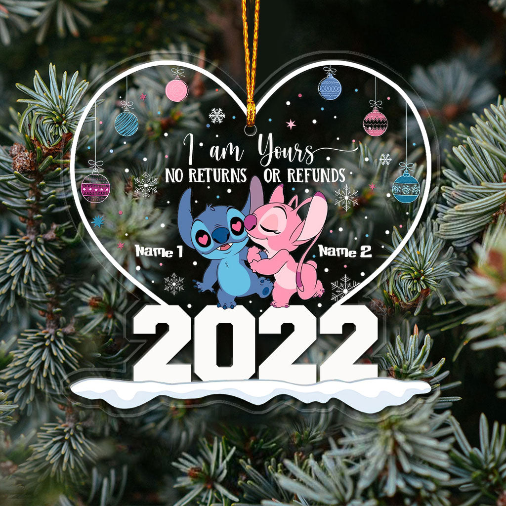 Personalized Heart Ornament Custom Name Gift for Couple Christmas