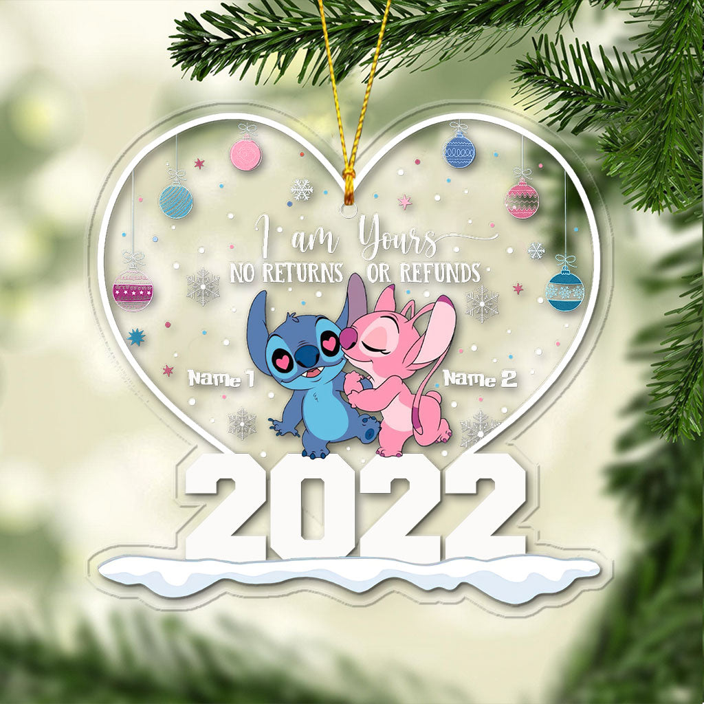 Personalized Heart Ornament Custom Name Gift for Couple Christmas