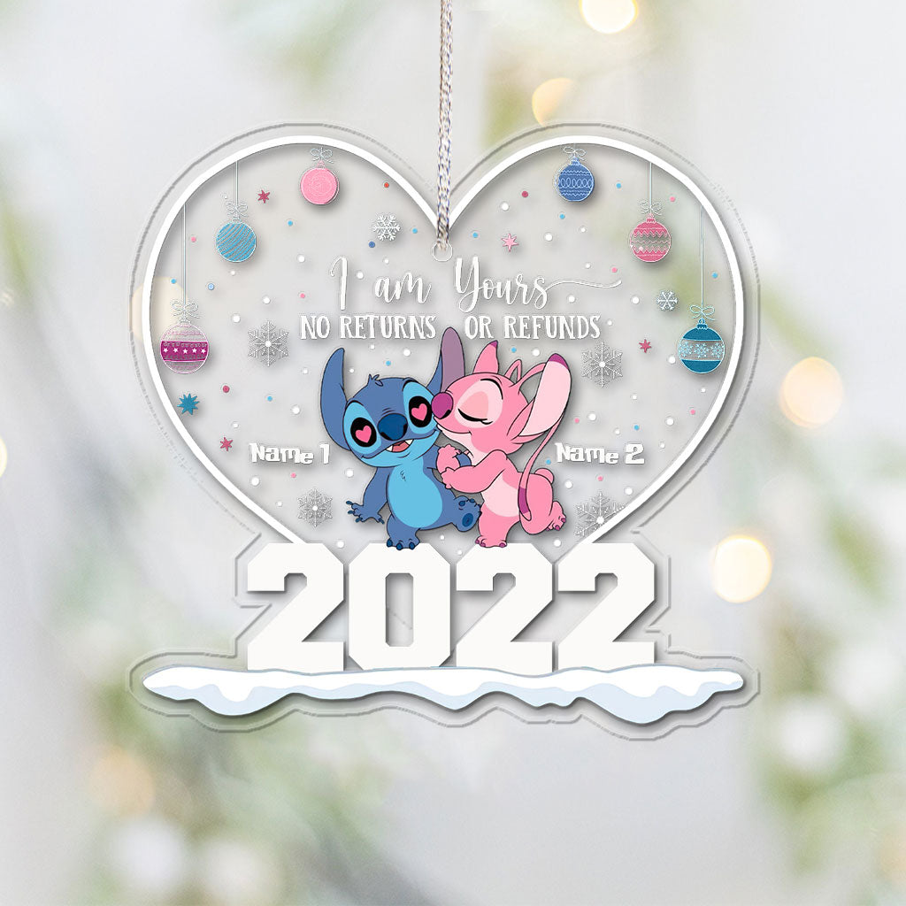 Personalized Heart Ornament Custom Name Gift for Couple Christmas