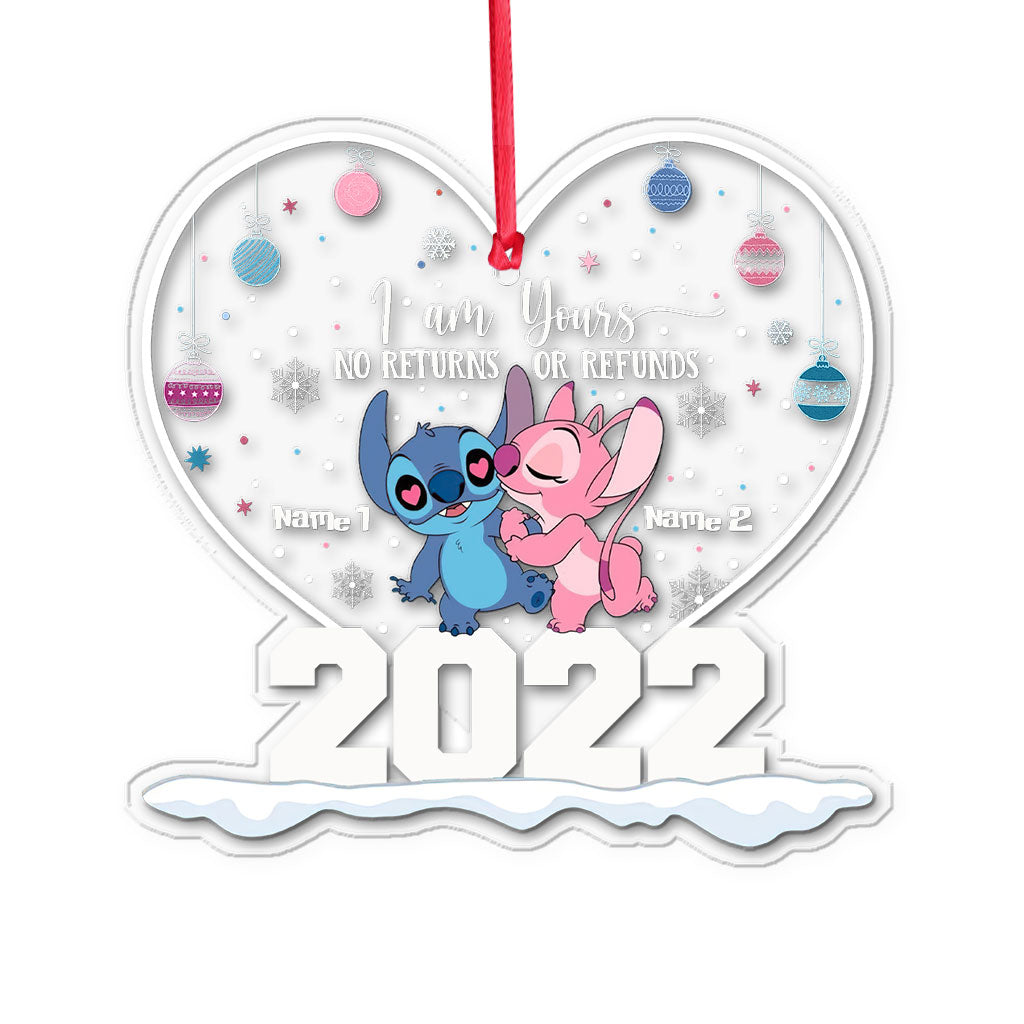 Personalized Heart Ornament Custom Name Gift for Couple Christmas