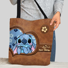 Load image into Gallery viewer, Personalized Tote Bag with Custom Name and Stitch Art for Mom
