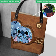 Load image into Gallery viewer, Personalized Tote Bag with Custom Name and Stitch Art for Mom
