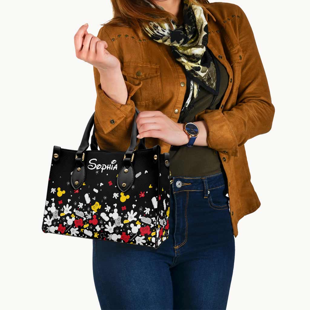 Personalized Leather Handbag with Mouse Design for Women