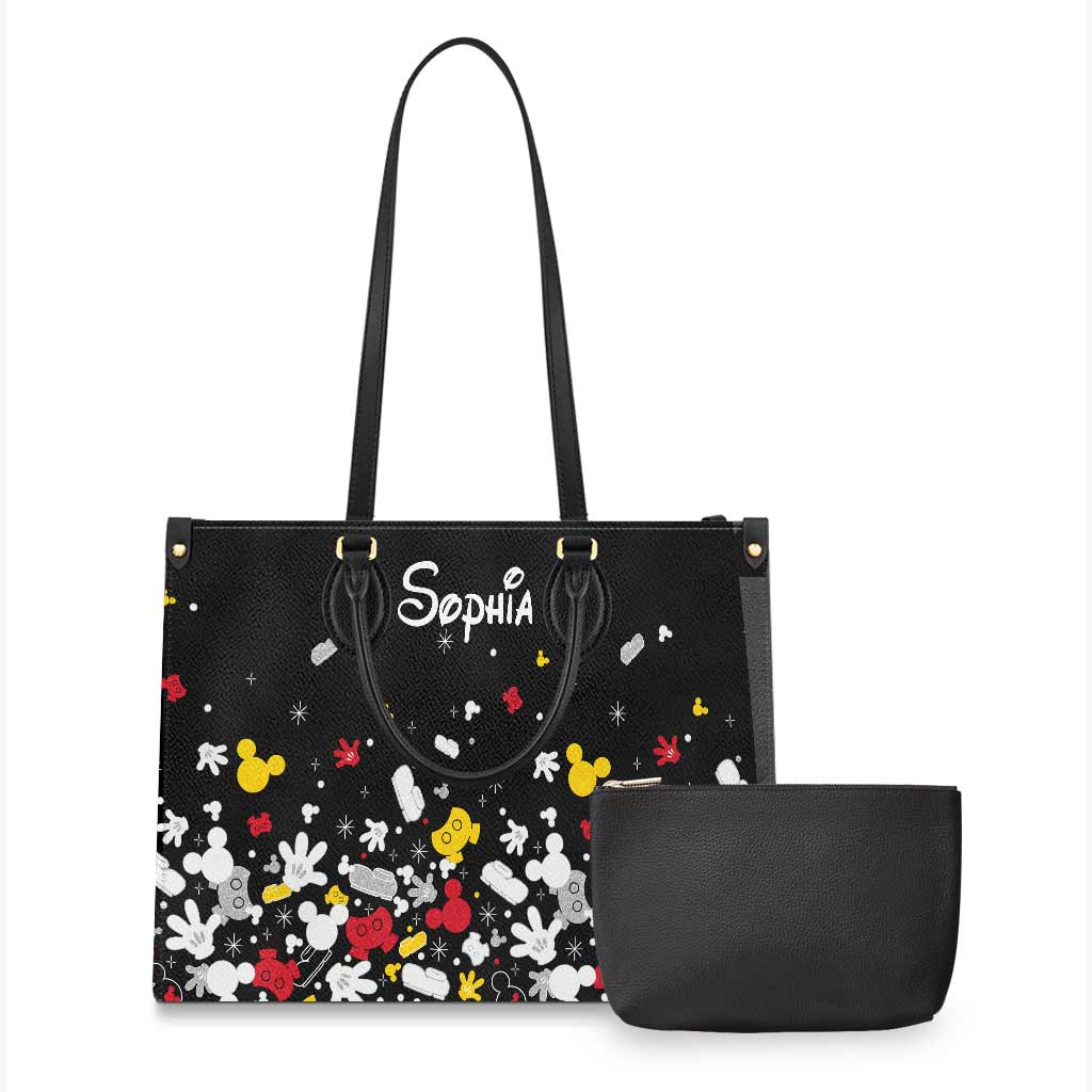 Personalized Leather Handbag with Mouse Design for Women
