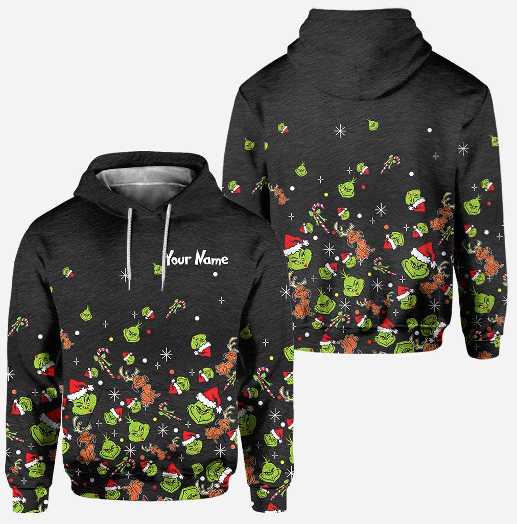 Personalized Grinch Christmas Hoodie & Leggings Set for Kids & Adults