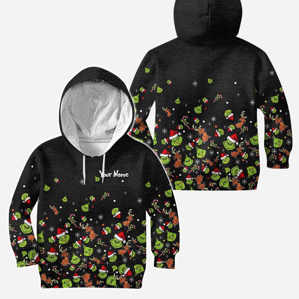 Personalized Grinch Christmas Hoodie & Leggings Set for Kids & Adults