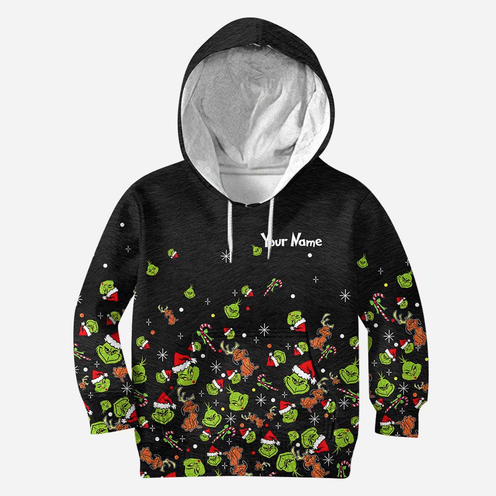 Personalized Grinch Christmas Hoodie & Leggings Set for Kids & Adults