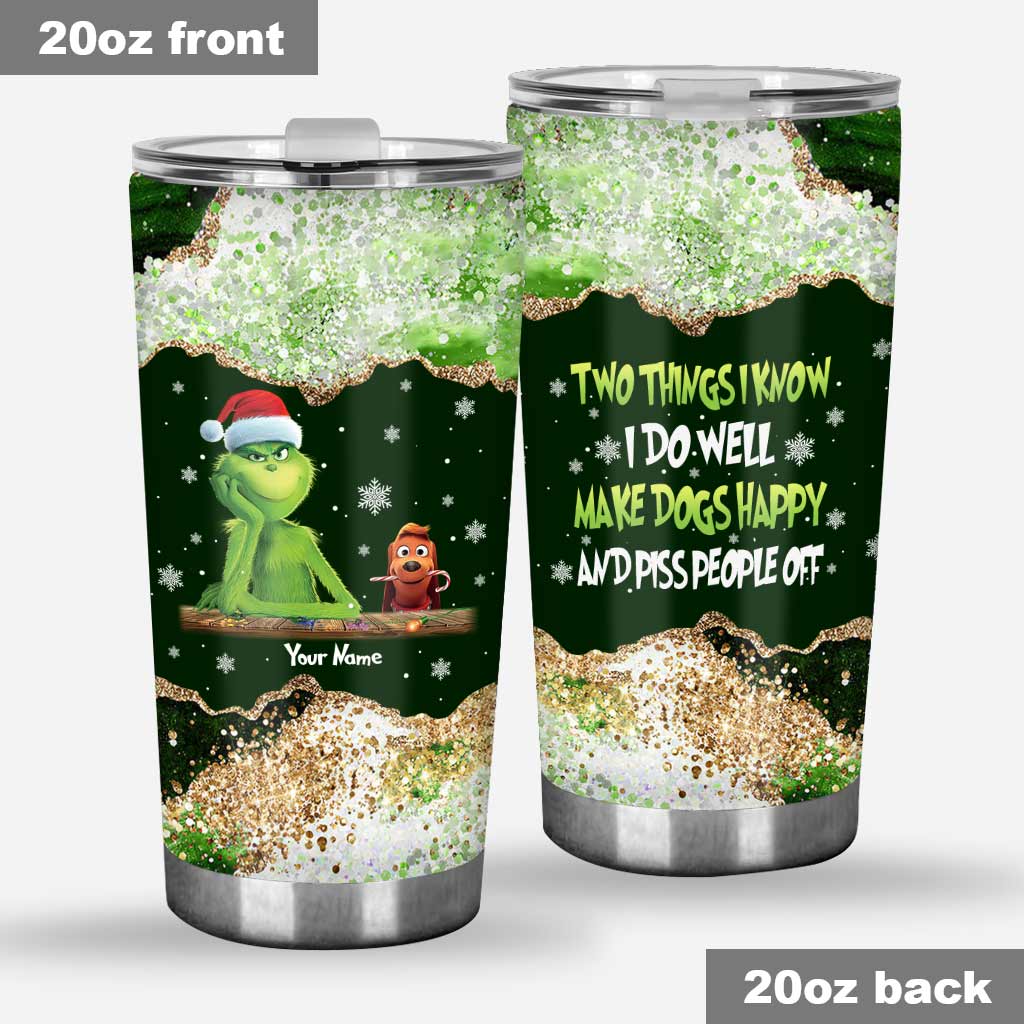 Personalized Grinch Christmas Tumbler Custom Name Gift