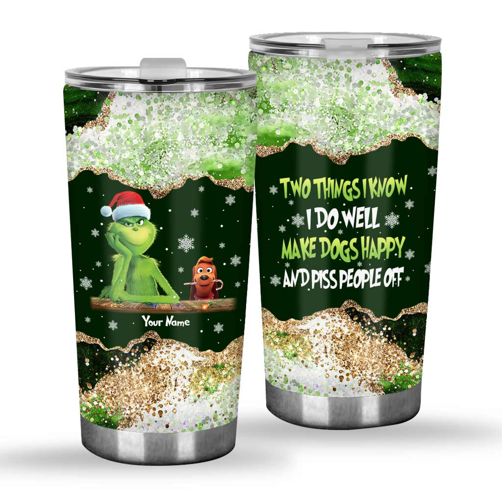 Personalized Grinch Christmas Tumbler Custom Name Gift