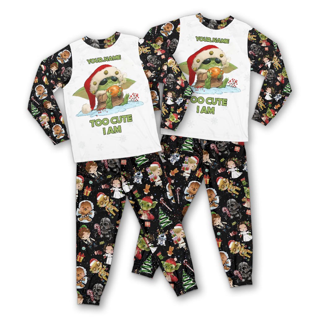 Personalized Christmas Pajamas Set with Your Name Cute Design