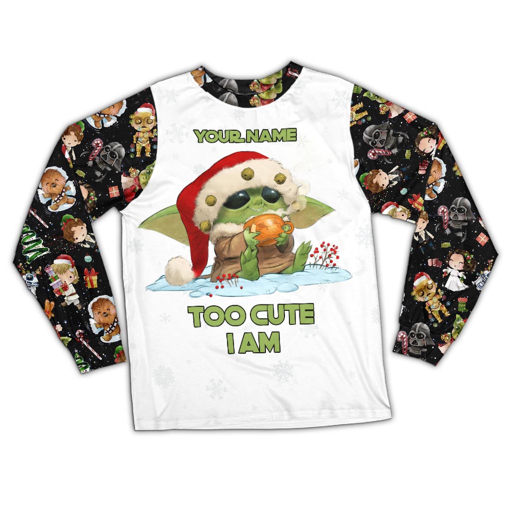 Personalized Christmas Pajamas Set with Your Name Cute Design
